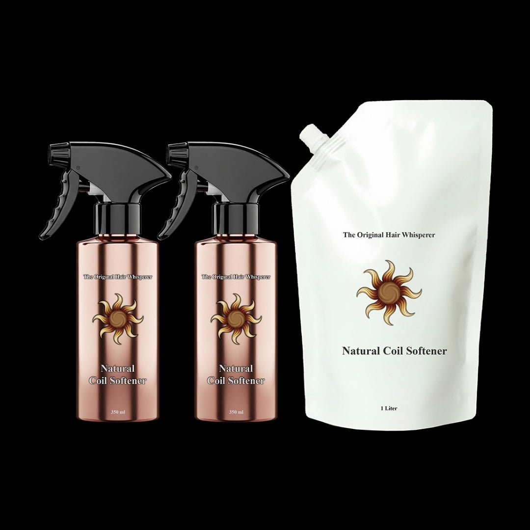 Lightwork™ Natural Coil Softener Family Pack (Two 12 oz Bottles + 32 oz Refill)