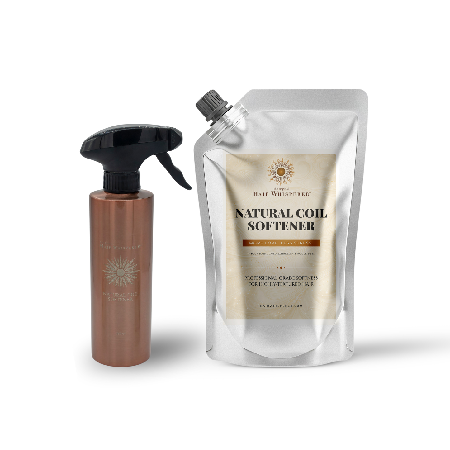 Natural Coil Softener™ Duo — 12 oz / 350 ml Spray + 32 oz / 1L Refill